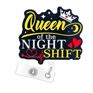 Slogan Graphic ID Badge Holder, Badge Buddy Nursing, 1 Count Retractable Badge Reel, Medical Badge Holder, ID Badge Holder For Nurse Doctor Student Worker Volunteer