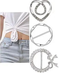 3 Pack Metal Tshirt Clips and Rings 1.9 Inch Large T-shirt Clip Scarf Ring for Girl Women