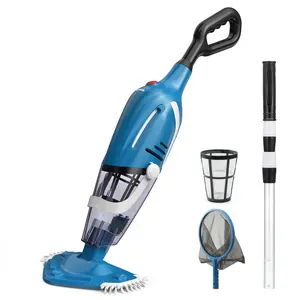 Pool Vacuum for Above Ground Pool, 2025 Upgraded Pool Vacuum with A Telescopic Pole, 18.5 Gal/Min Powerful Suction, 80Mins Runtime, Effortlessly Cleans Debris Underwater