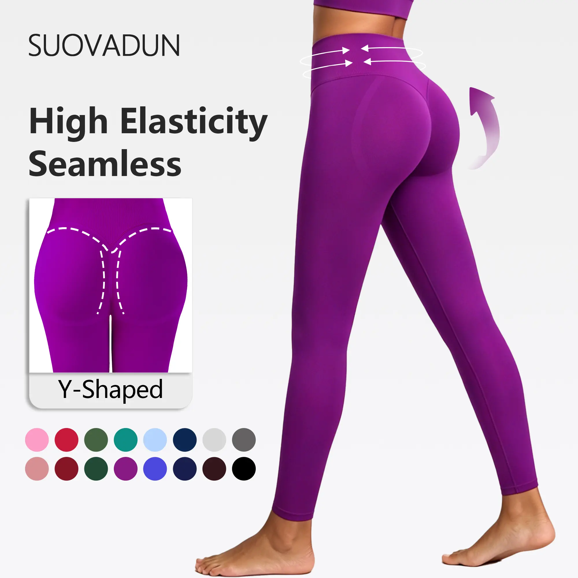 【Discount for live stream】SUOVADUN Women’s Seamless Knit Workout Leggings, High-Rise Wide Waistband Tummy Control Athletic Wear, Y-Back Stretch Pants for Fitness Yoga, Plus Size Sporty Chic All-Seasons Athleisure, CK8003,back to school,back to school haul