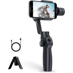 Ergonomic Handheld 3-Axis Portable Smartphone Gimbal Stabilizer for Creators, with Focus Wheel, Face Tracking, Rechargeable Grip, Compatible with iPhone 16/15 Pro Max, Android Devices, Vlog Video Recording Camera Accessories