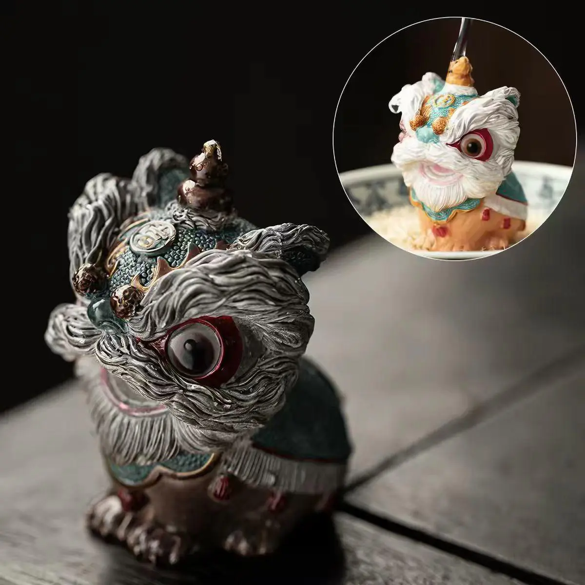 Ruishi "Blessings from the Nation" heat-sensitive color‑changing tea pet ornament
