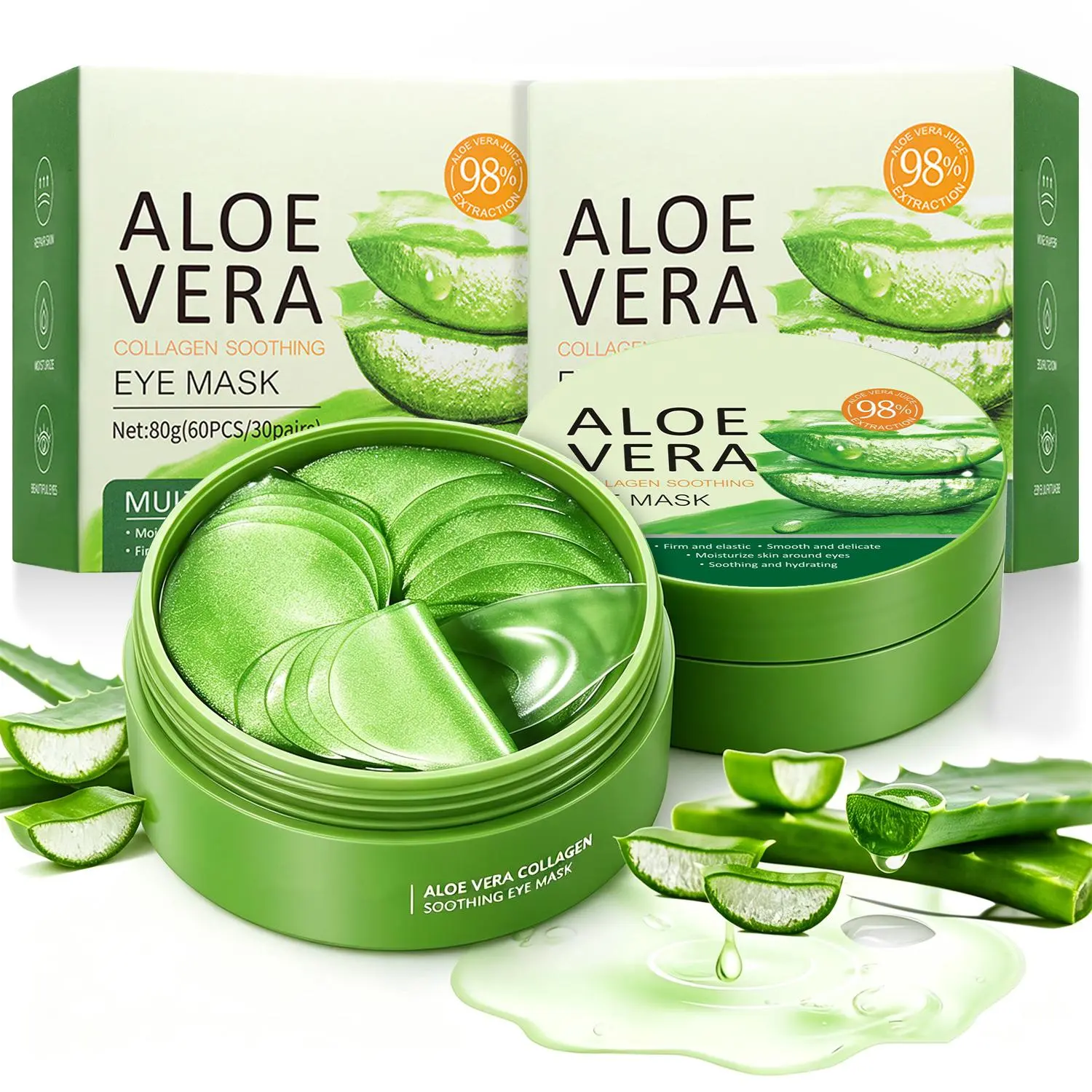 120 Pcs Under Eye Gel Patches - Hydrating Skincare for Puffy Eyes & Dark Circles, Smooths Fine Lines, Aloe Vera, Daily Self-Care Must-Have