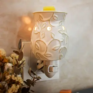Candle Warmer Wax Melt Warmer Wax Warmer for Scented Wax Night Light Plug in with   Bulb    Decor Wall Decor Bas- Craft (Ivy)