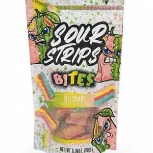 Sour Strips Bites Melonade Naturally Flavored Candy 6.35oz 180g