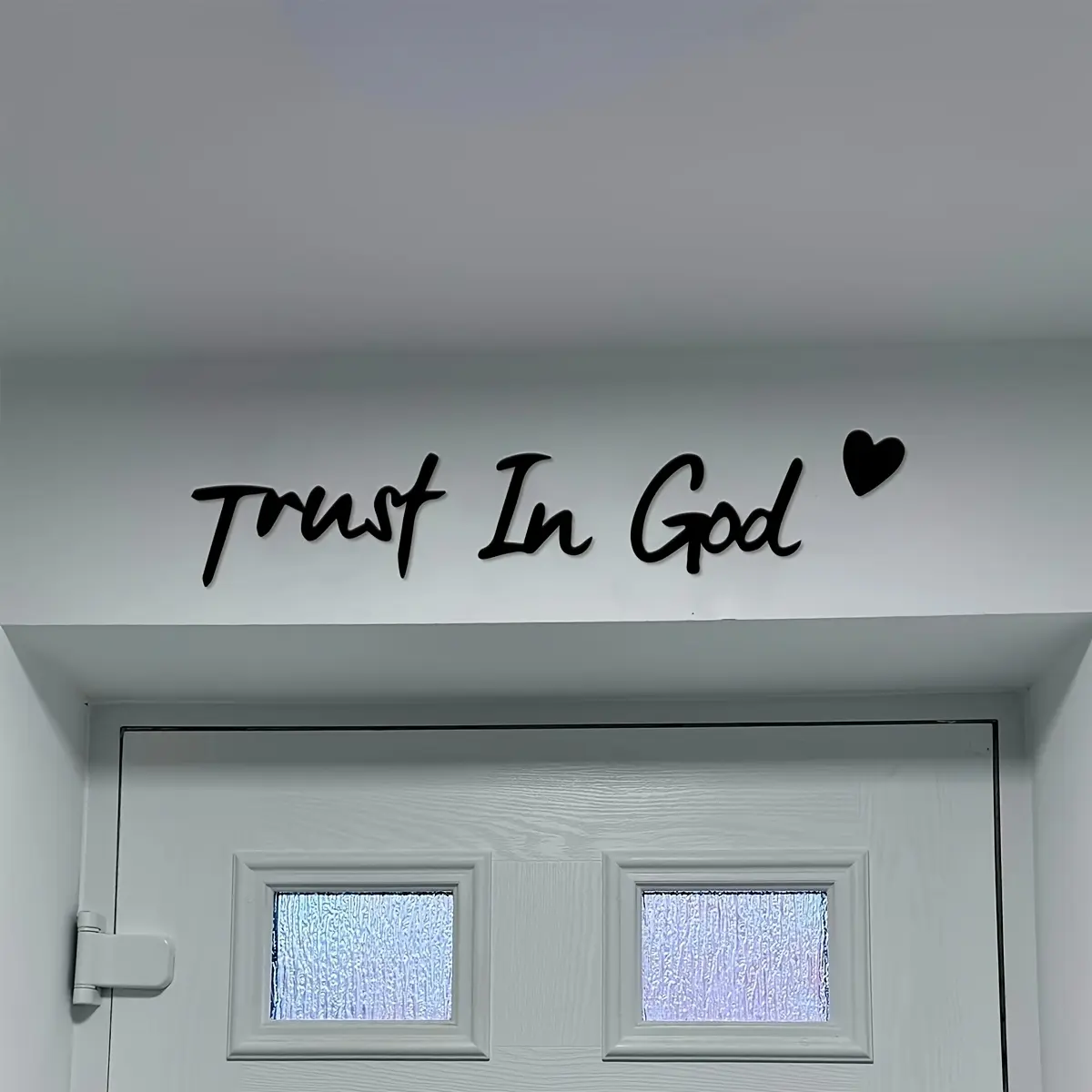 Wooden Wall Art, Trust in God Letter Pattern Wall Hanging Decor, Inspirational Wall Hanging Decor for Home, Prayer Room & Farmhouse Decor, Ornaments, Quote Prints, Decoration, Letter Printed Design