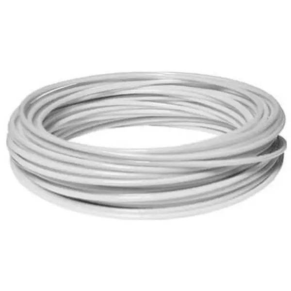 212 MAIN No. 5 Steel Wire Braided Plastic Coated Clothesline, 100 ft White Synthetic Rope for Water Sports, Sailing Activities