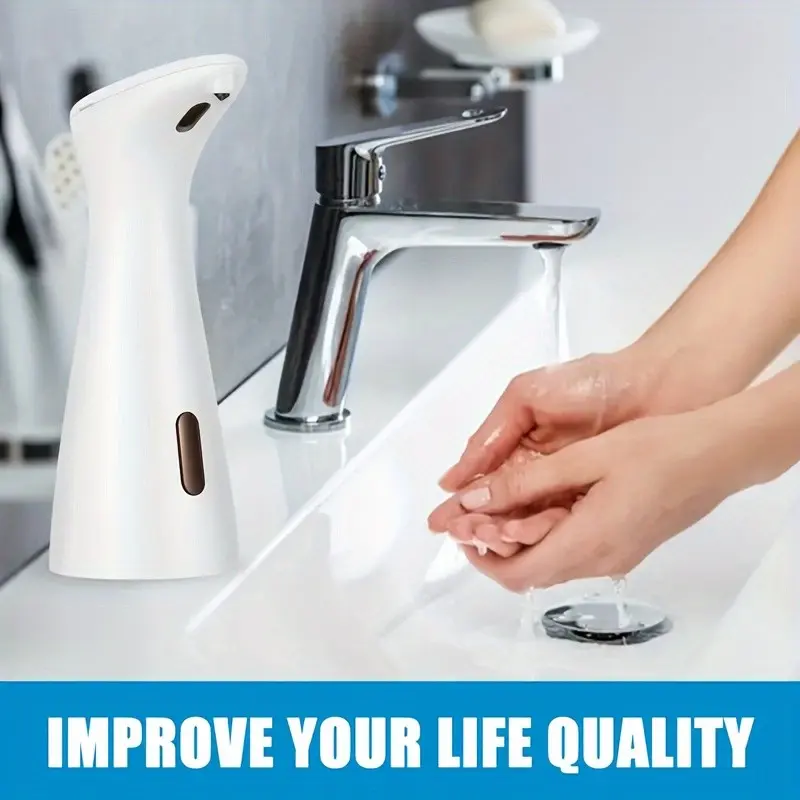 1 electric touchless soap dispenser, smart soap dispenser, waterproof automatic soap dispenser, shower gel and shampoo automatic touchless soap machine, infrared sensor automatic hand soap machine, bathroom accessories, household supplies