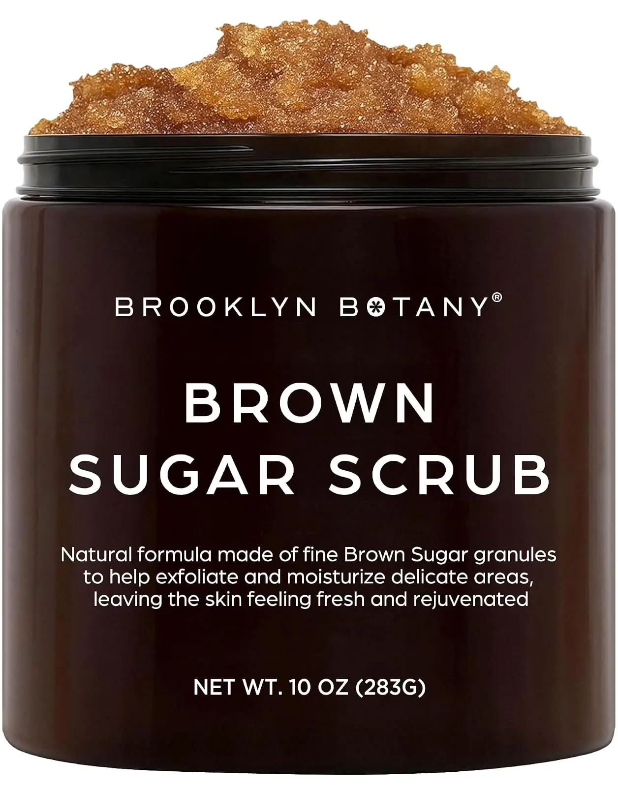 Brooklyn Botany Brown Sugar Body Scrub - Moisturizing and Exfoliating Body, Face, Hand, Foot Scrub - Fights Acne, Fine Lines & Wrinkles, Great Gifts For Women & Men - 10 oz