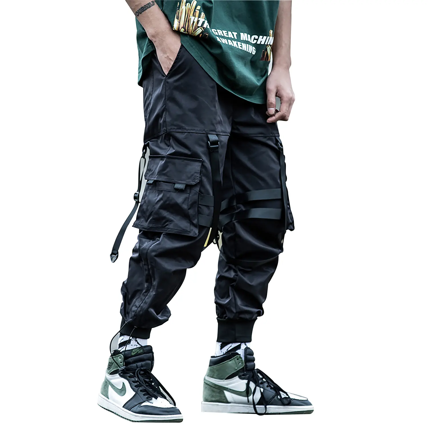 Duskp3 Niepce Black Techwear Fashion Cyber Pants with Straps