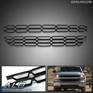 Fit For 2016-2018 Chevy Silverado 1500 Black ABS Grille Overlay Covers Inserts