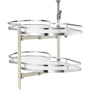 VEVOR Swing Right Blind Corner Cabinet, Pull Out Organizer for 36 inch Width Blind Cabinet, 2 Tier Height Adjustable Swing Tray, Soft Close Kitchen Cloud Blind Organizer, Right Open