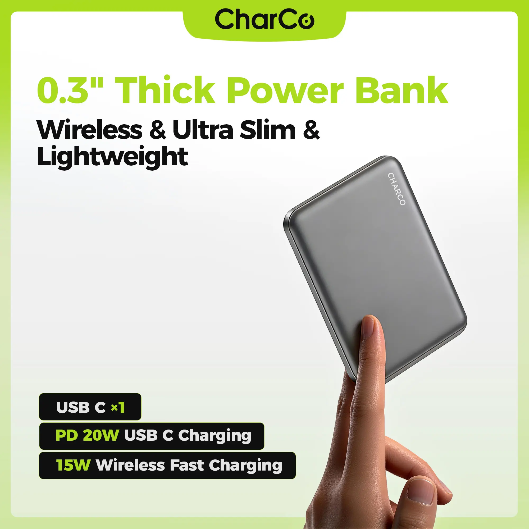 CHARCO Magnetic Magsafe Power Bank - 5000mAh Ultra Slim Lightweight Magnetic Portable Charger with USB-C Charging Power Banks, Fast Charging, Compatible with iPhone 17/16/15/14/13 Series, Travel Essential, Accessories, Smartphone