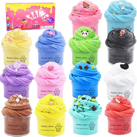 Butter Slime Kit (11/13 Pack) - Unisex Reusable Soft Scented Squishy Toys, 8+ Years Kids' Decompression Sensory Item, Birthday/Easter Gifts, Slime ASMR Tool for Open Ended Creative Development