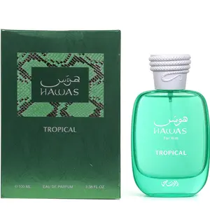 Rasasi Hawas Tropical Eau De Parfum for Men - 100ml Spray-On, Aromatic Citrusy Fruit-Flavored, Intense Fragrant Longlasting Men's Fragrance for Daily Wear Single Item, Spray-On Men's Fragrance
