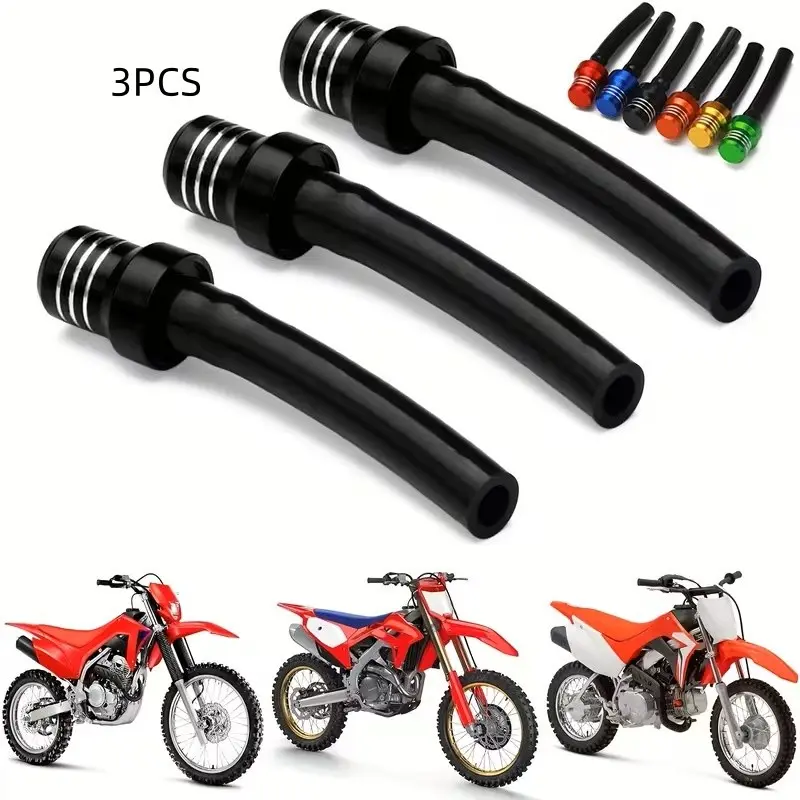 3 Motorcycle Intake Manifold Vent Tubes, Cnc Universal Fit, Compatible with 50-450cc Crf XR Klx Kx Trx Atv, Oem Replacement Parts, Motor Parts Accessories