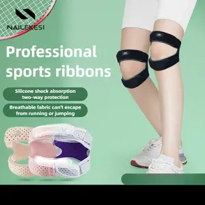 Professional Silicone Patella Knee Brace - Summer Shock-Absorbing, Compression & Breathable Knee Support - Unisex for Running, Jumping Rope, Fitness & Basketball