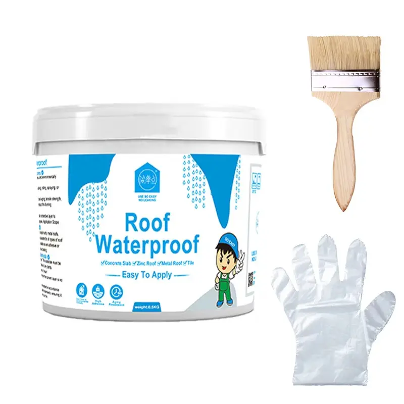 17.6oz Transparent Waterproof Sealant - 1.1lb Roof/Wall Seal for Outdoor Repair, Brush-On Application, No Professional Tools Needed, All-Season DIY Home Repair Solution for DIY Users