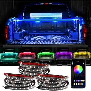 3PCS 60-Inch Truck Bed Light Strip Kit, 270-LED Neon Accent Bed Lighting with App Control, IP68 Rainproof Ultra-Long Housing for Trucks, Cars