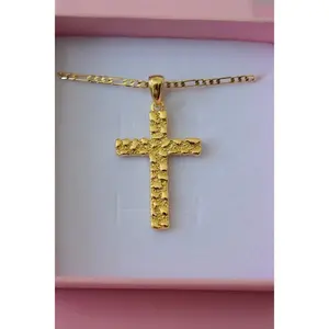18k Gold Plated Nugget Cross