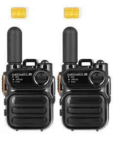 2-Pack Walkie Talkies Long Range with Sim Cards & Rechargeable Battery, POC Long Range Walkie Talkies & Integrated Flashlight, PTT Push to Talk Over Cellular Rapid Radios Unlimited Range
