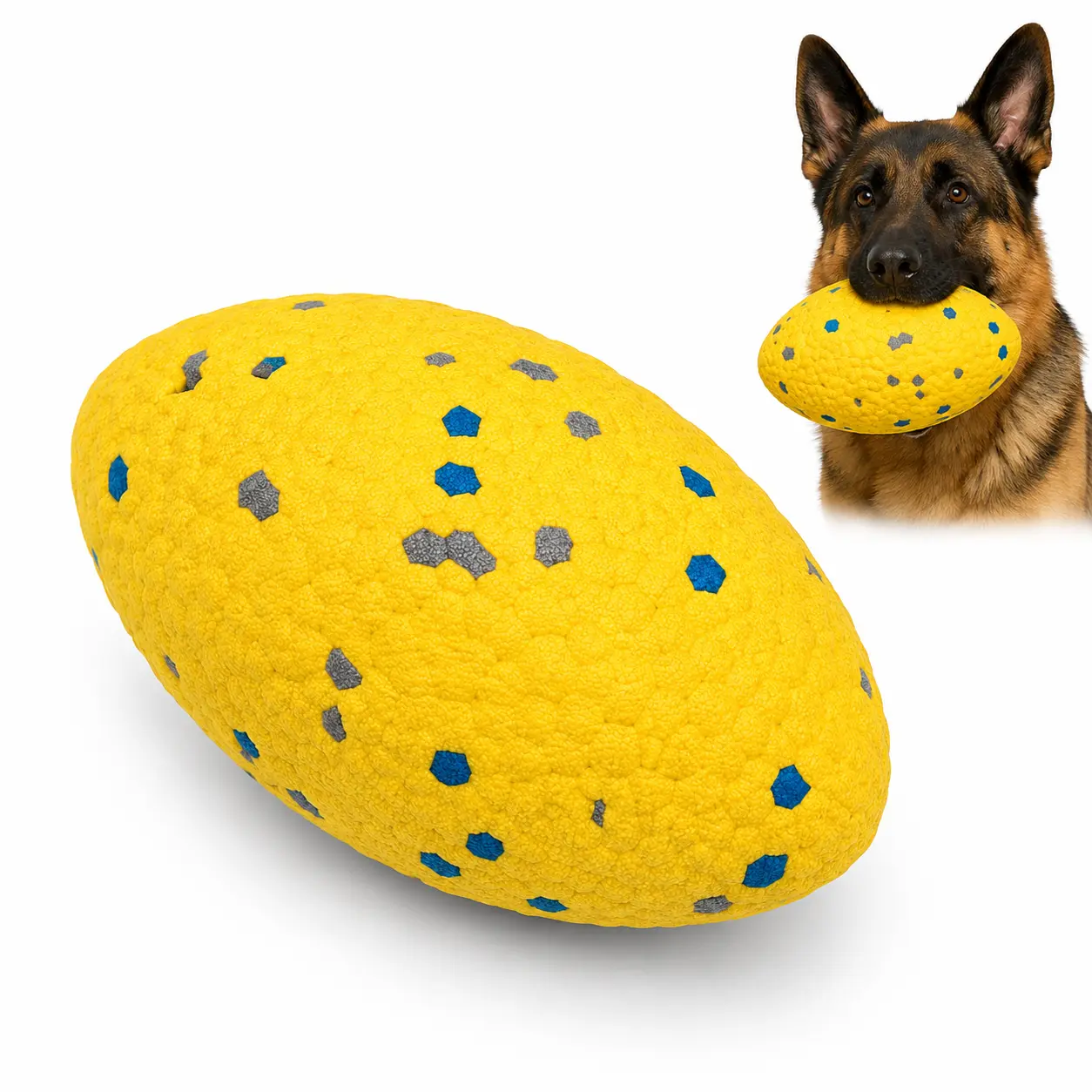 ETPU Dog Football Chew Toy for Aggressive Chewers, Lightweight Bouncy Fetch Toy, Interactive Play, Teeth Cleaning, Mental Stimulation, Medium/Large Dogs