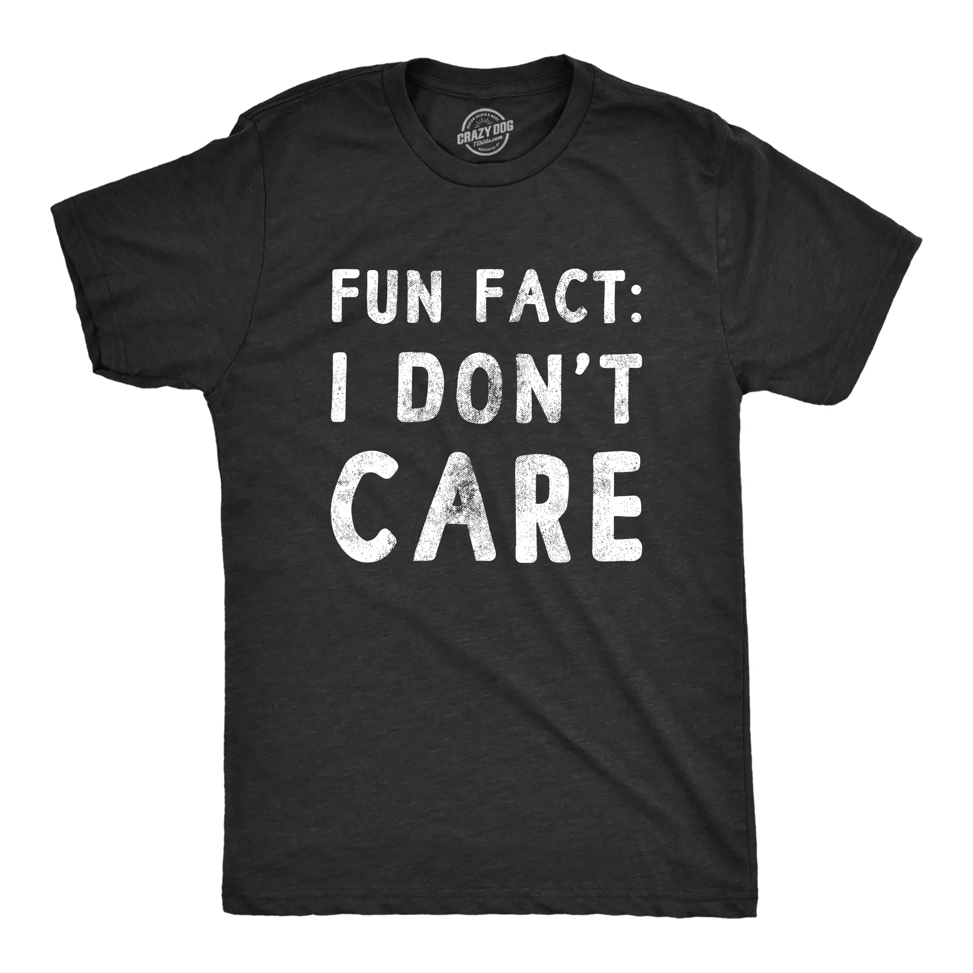 Mens Fun Fact I Don't Care T Shirt Funny Sarcastic Joke Text Tee for Guys Mens Funny T Shirts Cool Vintage Fashion T-Shirt Gift Classic Menswear Funny Introvert Short Sleeve Novelty Tees for Guys Black