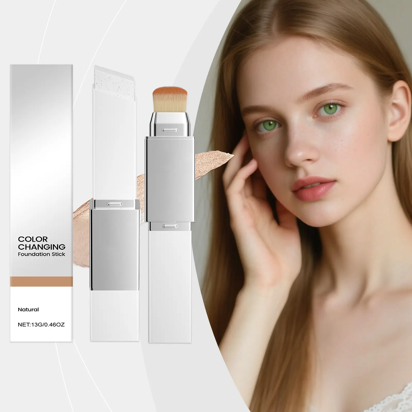 2-in-1 Foundation Stick Color Changing Foundation Stick | Matte Cream Foundation | Lightweight Formula, Buildable Coverage & Long-Lasting Wear Everyday Makeup Beauty Essentials Blendable Foundation Makeup Stick Long-Lasting Wear
