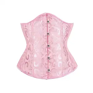 Women's Jacquard Lace Up Grommet Eyelet Corset Waist Trainer, Retro Fashionable Buckle Front Underbust Waist Trainer for Daily Wear, Tummy Control Shaper for Women