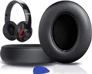 Replacement Ear Pads Cushions for  Studio 2.0 & 3 Wired/ Over-Ear Headphones, Earpads with Soft Protein Leather, Noise Isolation Memory  (Black)
