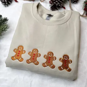 Gingerbread Men Embroidered Sweatshirt