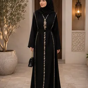 Dubai luxury 1-piece abaya with matching hijab and belt
