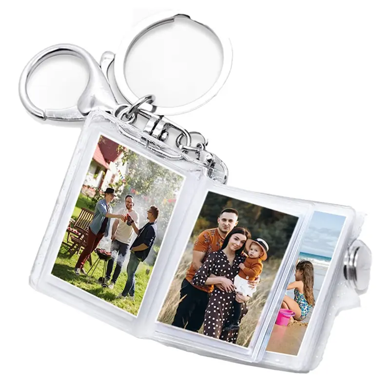 Compact Photo Album Keychain, Transparent Plastic Picture Holder with 16 Photo Slots, Portable Baby Keepsake or Personalized DIY Travel Gift, Travel Gifts, Personalized Diy Gift