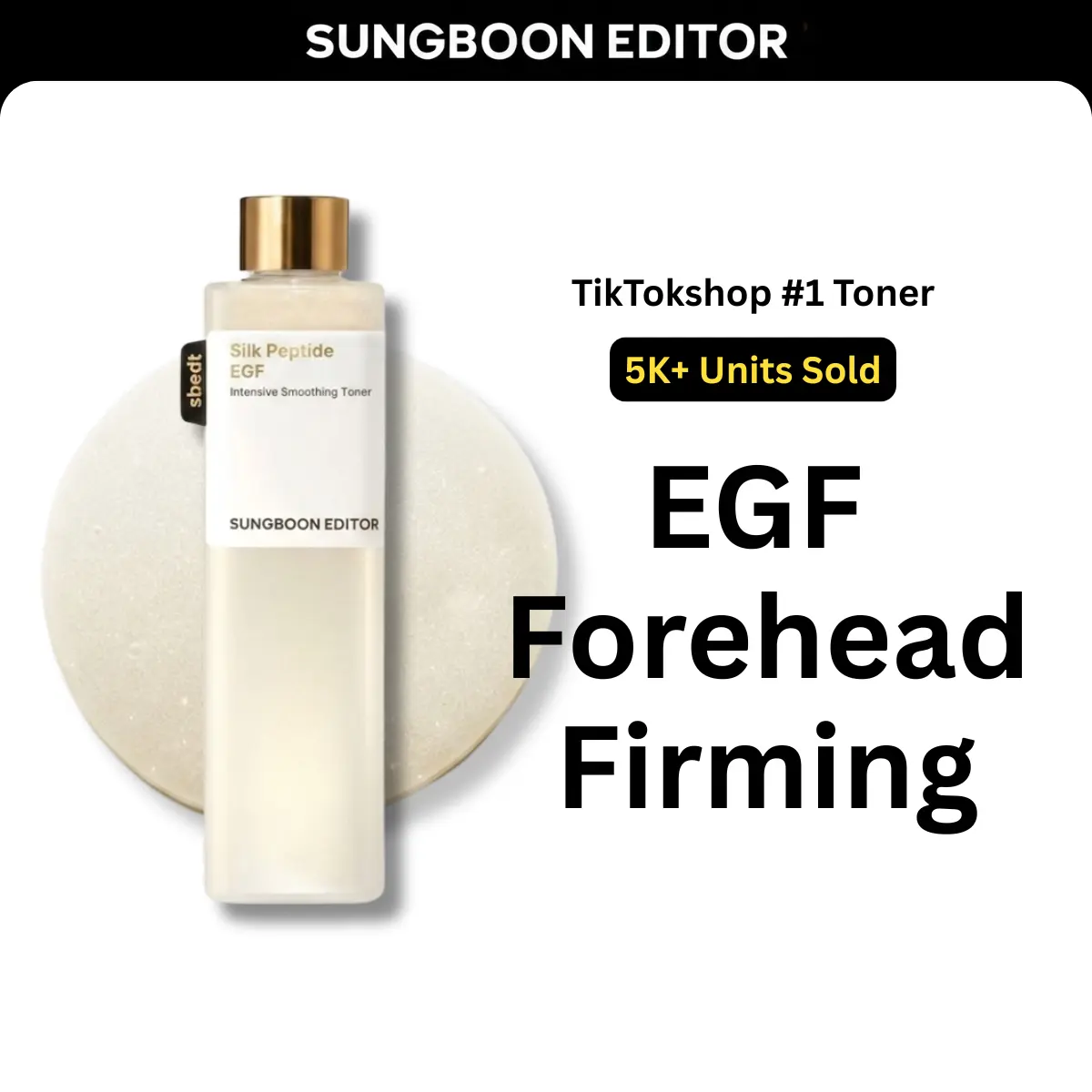 [Sungboon] EGF Toner | Forehead Firming & Wrinkle Care, Iron Out Fine Lines | PDRN & Volufiline & Collagen & NAD+ EGF Complex | EGF Plumping for Forehead, Longevity Anti-Aging Routine | Korean Skincare, K-Beauty