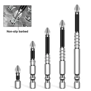 K5 Titanium Plating 65mm Anti-slip Screwdriver Bit Set 1/4 "Hex Shank PH2 Cross Magnetic Screwdriver Bits