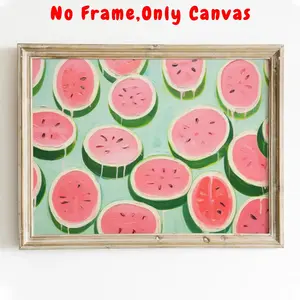 Watermelon Pattern Unframed Painting, Watermelon Pattern Wall Art, Modern Wall Poster, Wall Art for Home Living Room Bedroom Decor, Ornaments
