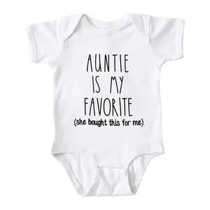 Auntie Is My Favorite Onesie, Funny Baby Bodysuit, Sarcastic Novelty Baby Onesie, Funny Infant Onesie