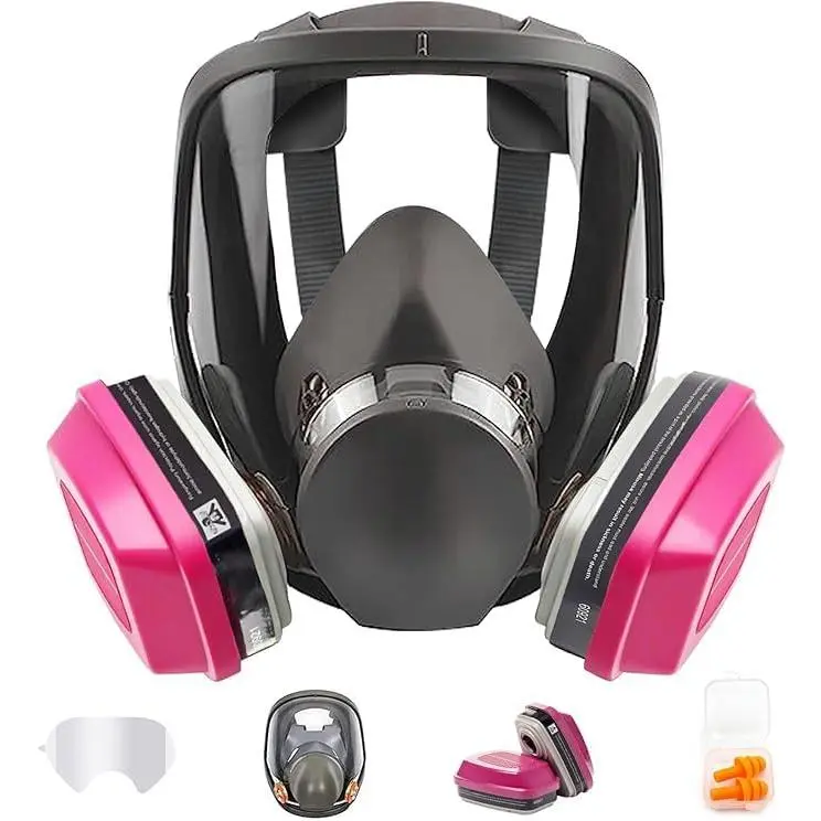 6800 Reusable Silicone Full Face Respirator Mask with 60921 Filters, Anti-Fog, Unisex 1-Size Silicone Mask for Mechanics, Laser Work, Lab Use (Tools & Hardware Welding/Soldering Accessories)