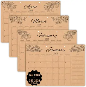 Kraft Desk Calendar Jan 2026-Dec 2026