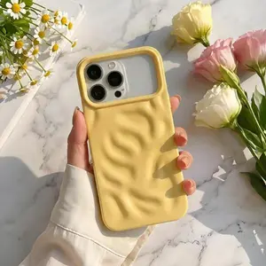 Meteorite Texture Soft TPU Phone Case - Candy Colors, 3D Ripple Design, Shockproof & Slim Fit
