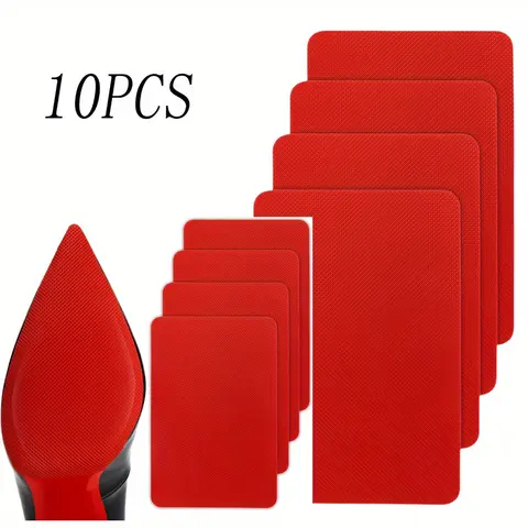 10 Pcs Self-Adhesive Shoe Bottom Protector for Christian Louboutin High Heels,Red Sole Protectors,Silicone Anti Slip Shoe Grips Sole Guard,Shoe Accessories Footwear Cover