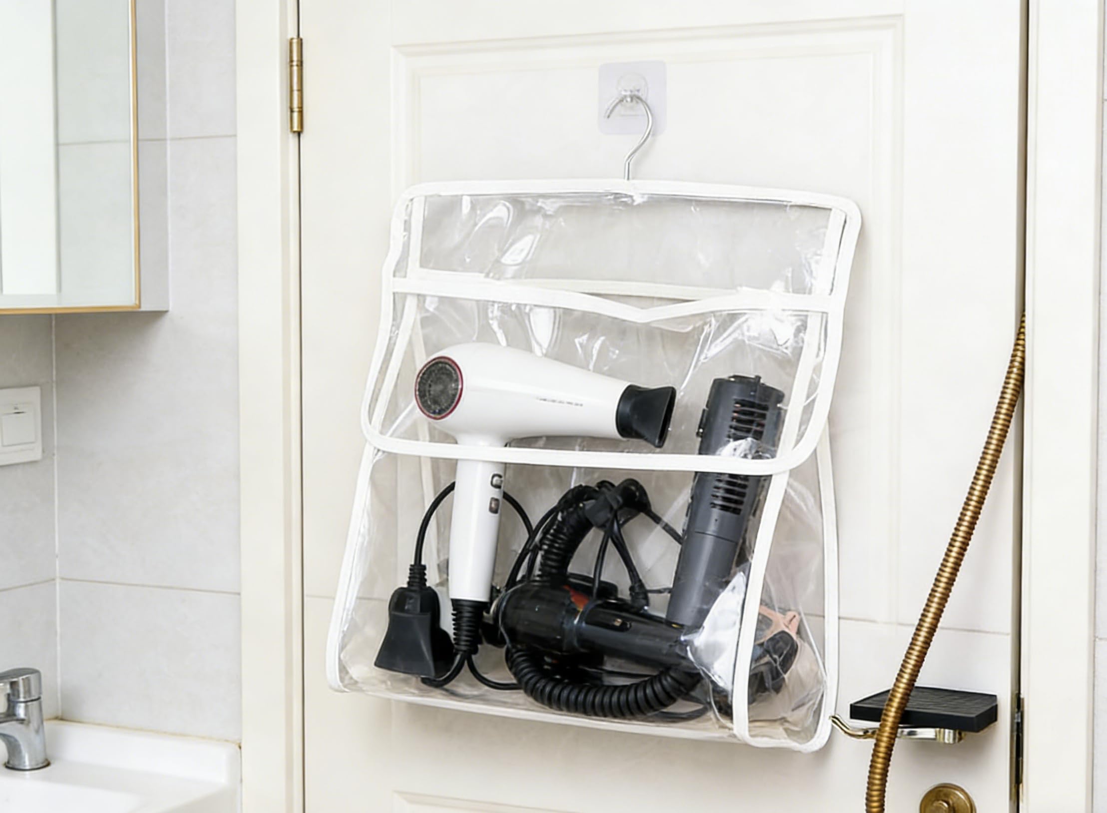 Transparent Bathroom Hanging Clothes Bag Hanging Bathroom Wash Bag Dorm Supplies Dorm Room Essentials Waterproof Shower Storage Organizer phone mount