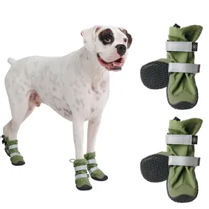 Spark Paws Water-Resistant Dog Boots for Medium Large Dogs, Anti-Slip Dog Shoe Booties Paw Protector for Rain Snow Hiking Reflective Straps 4PCS