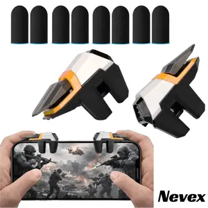 Nevex Mobile Gaming Triggers for iPhone & Android, Ambidextrous L1 R1 Shooter Controller with Instant Response, Enhanced Grip Stability, Supports 2/4/6 Finger Play, Upgrade FPS Gaming Performance for CODM, Free Fire & All FPS Games