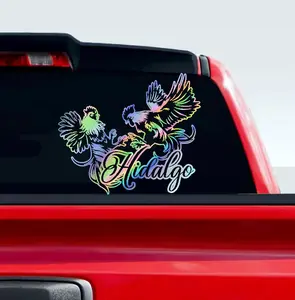 Sticker de Dos Gallos (12 Inch) Peleando con los Estados de México