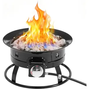 Portable Fire Pit, 19-Inch 58,000 BTU Smokeless Gas Firebowl with Cover & Carry Kit, CSA Approved Outdoor Fire Pit for Camping, Patio, Backyard, Tailgating, Deck, RV, Beach