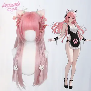 KORURACLUB Unisex Synthetic Hair Wigs - Original #009 Soft Romantic Style Japanese-Inspired Wig for Cosplay Lolita SakuraHime (Cherry Blossom Princess), No Headpiece/Hair Styling Included (Christmas, TikTokShopBlackFriday)