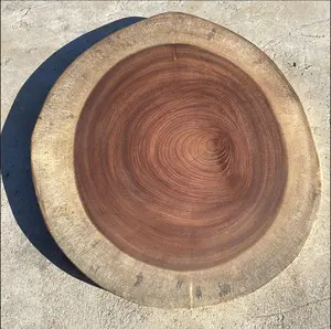Round Chocolate Albizia Hawaiian Wood Charcuterie Board