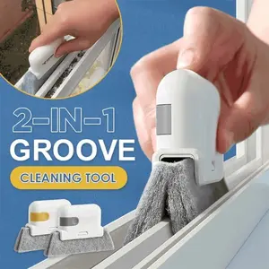 1pc 2-In-1 Groove Cleaning Tool, Creative Window Groove Cleaning Cloth, Window Cleaning Brush, Windows Slot Cleaner Brush, Groove Brush
