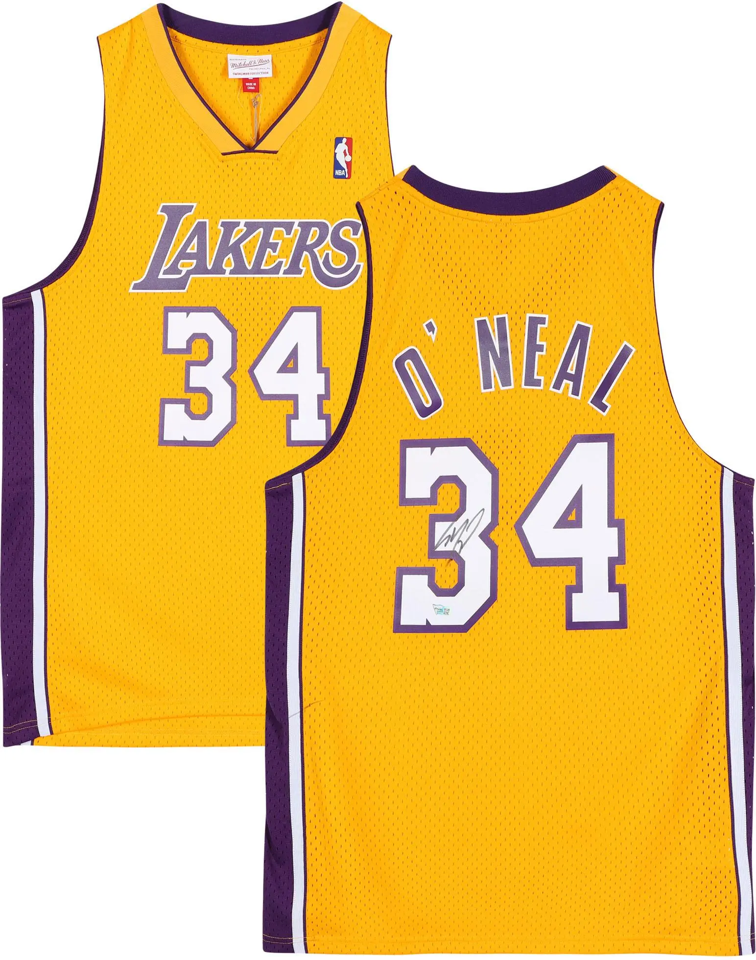 Shaquille O'Neal Los Angeles Lakers Autographed Gold Mitchell and Ness 1999-00 Harwood Classic Swingman Jersey - Fanatics Authentic Certified - NBA Memorabilia